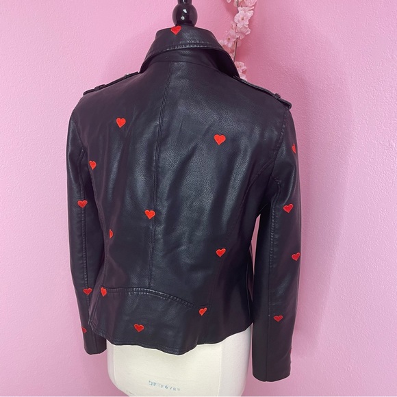 💔 Heart Embroidered Faux Leather Moro Jacket 💔 - Picture 4 of 11